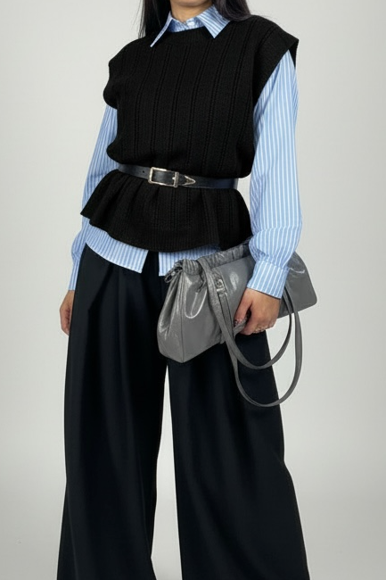 SET 3PZ: GILET-CAMICIA-CINTURA