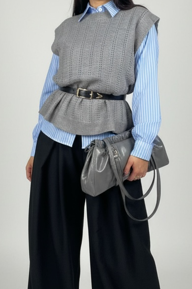 SET 3PZ: GILET-CAMICIA-CINTURA